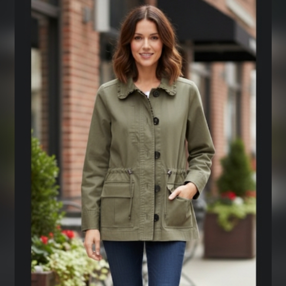 EUC Kate Spade Olive Military Jacket - Picture 1 of 7